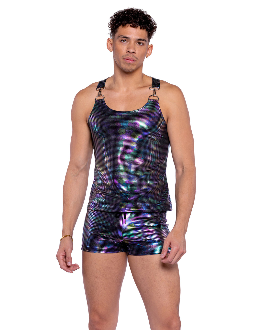 6529 - Rainbow Shimmer Camouflage Tank Top