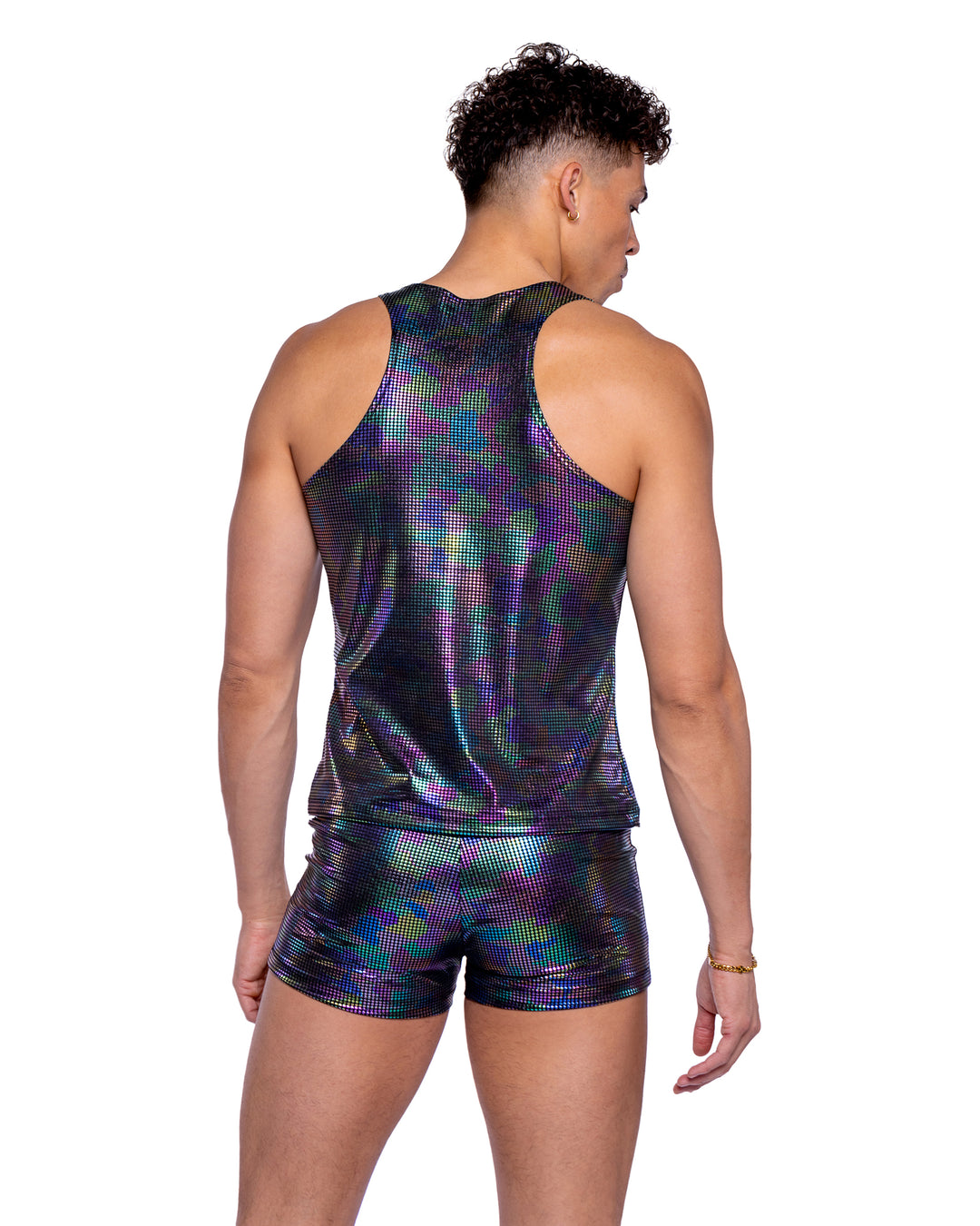 6529 - Rainbow Shimmer Camouflage Tank Top