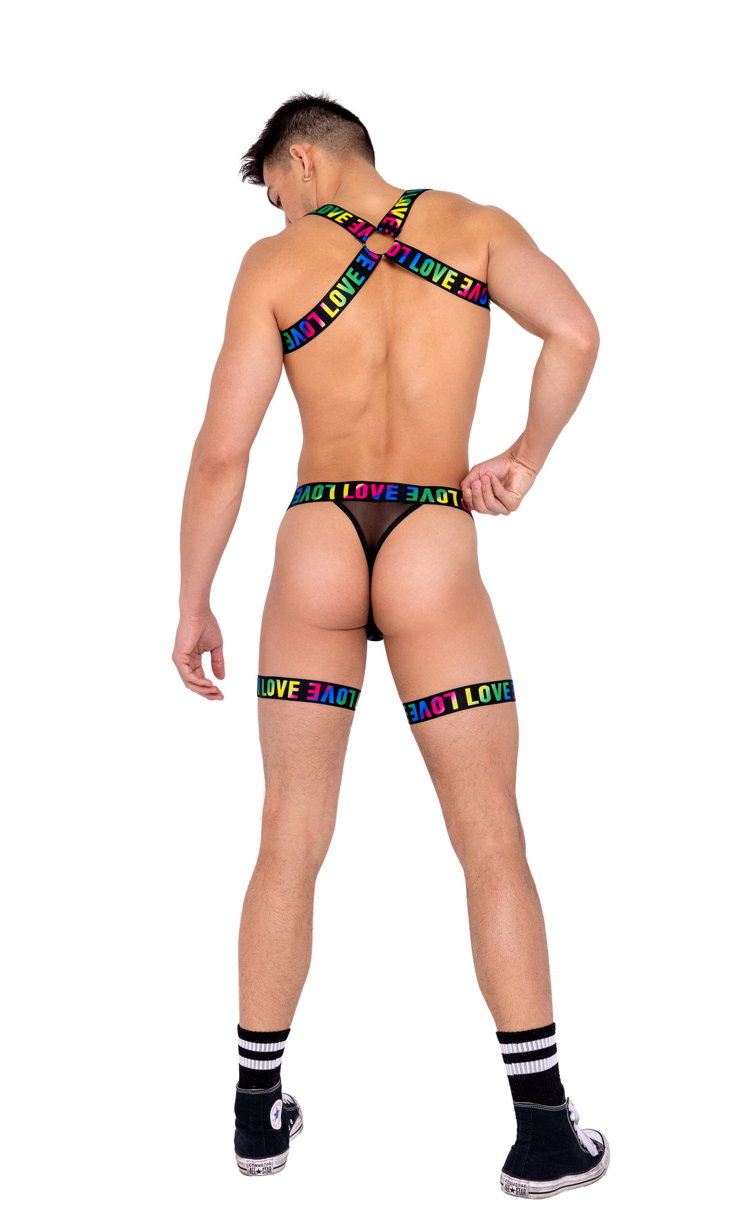 6158 - Men���s Pride Thong with Attached Garters