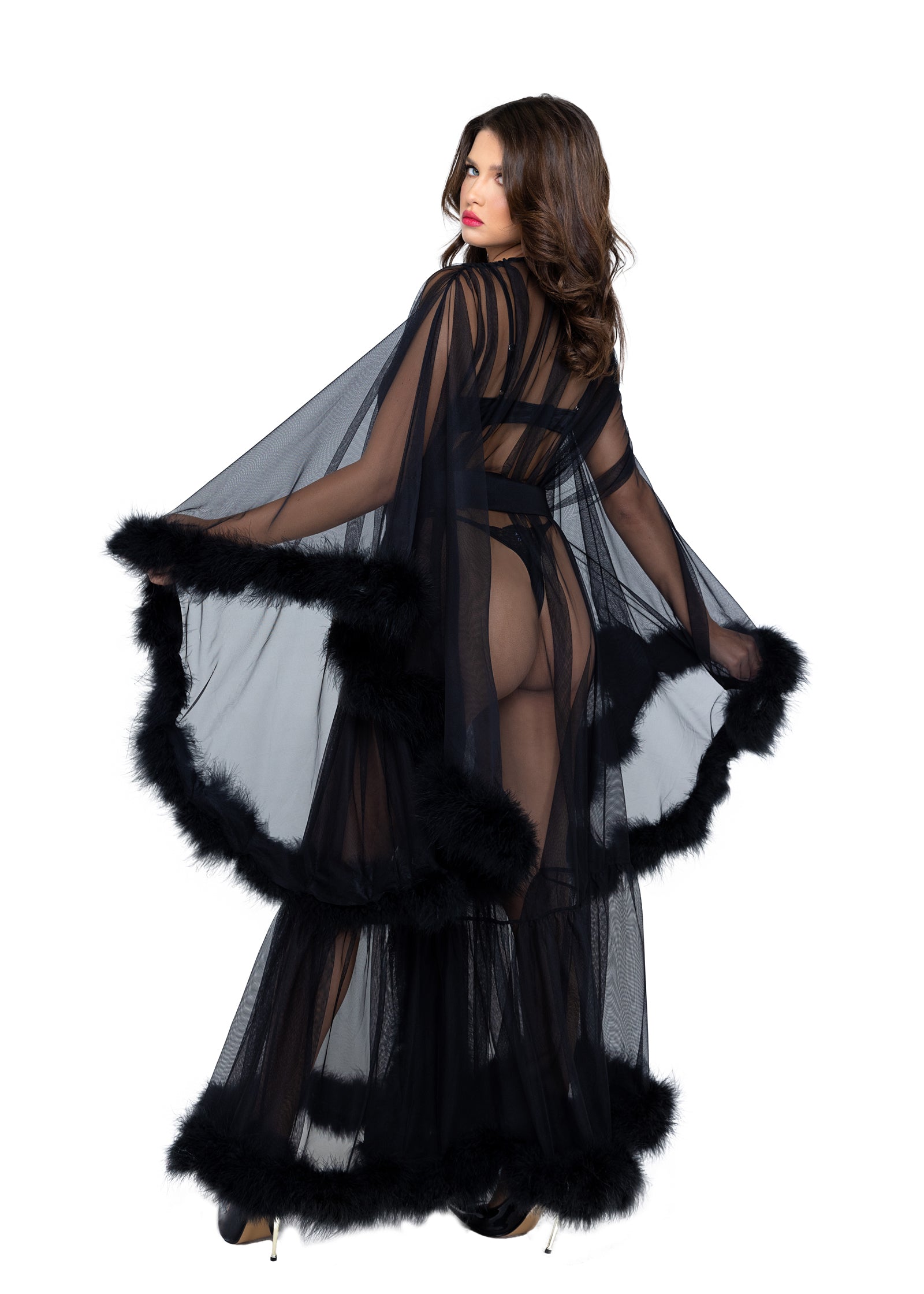 LI532 Hollywood Glam Luxury Robe Wholesale clothing Shopify